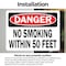 Signmission No Smoking Within 50 Feet Danger Sign, Vinyl Decal, 10in W x 7in L, 2PK OS-2PACK-DS-D-710-L-19451 - alternate 3